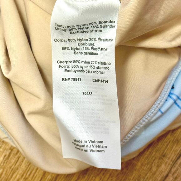 A Pea in the Pod Maternity Blue Floral Ruffle One-Piece Swimsuit Size Medium - Picture 12 of 13